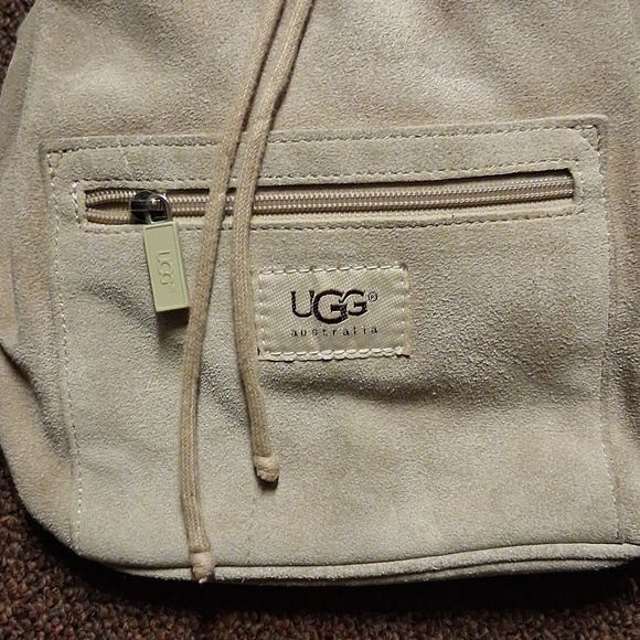 Ugg Mini Suede Leather Backpack Beige  RARE main image 4